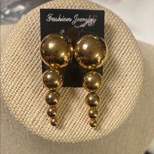 90s Gold Fashion Jewelry Drop Dangle  Earrings